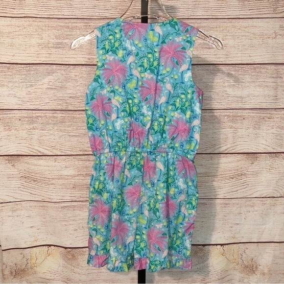 Boden Floral and Flamingos Shorts Romper Size 11-12Y - Picture 4 of 9